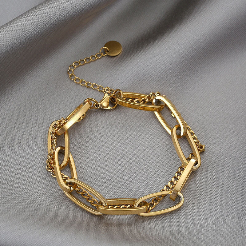 Bracelet double en or brillant