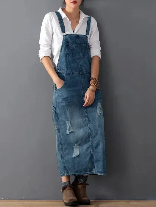 Laure - Robe Salopette Femme en Jean