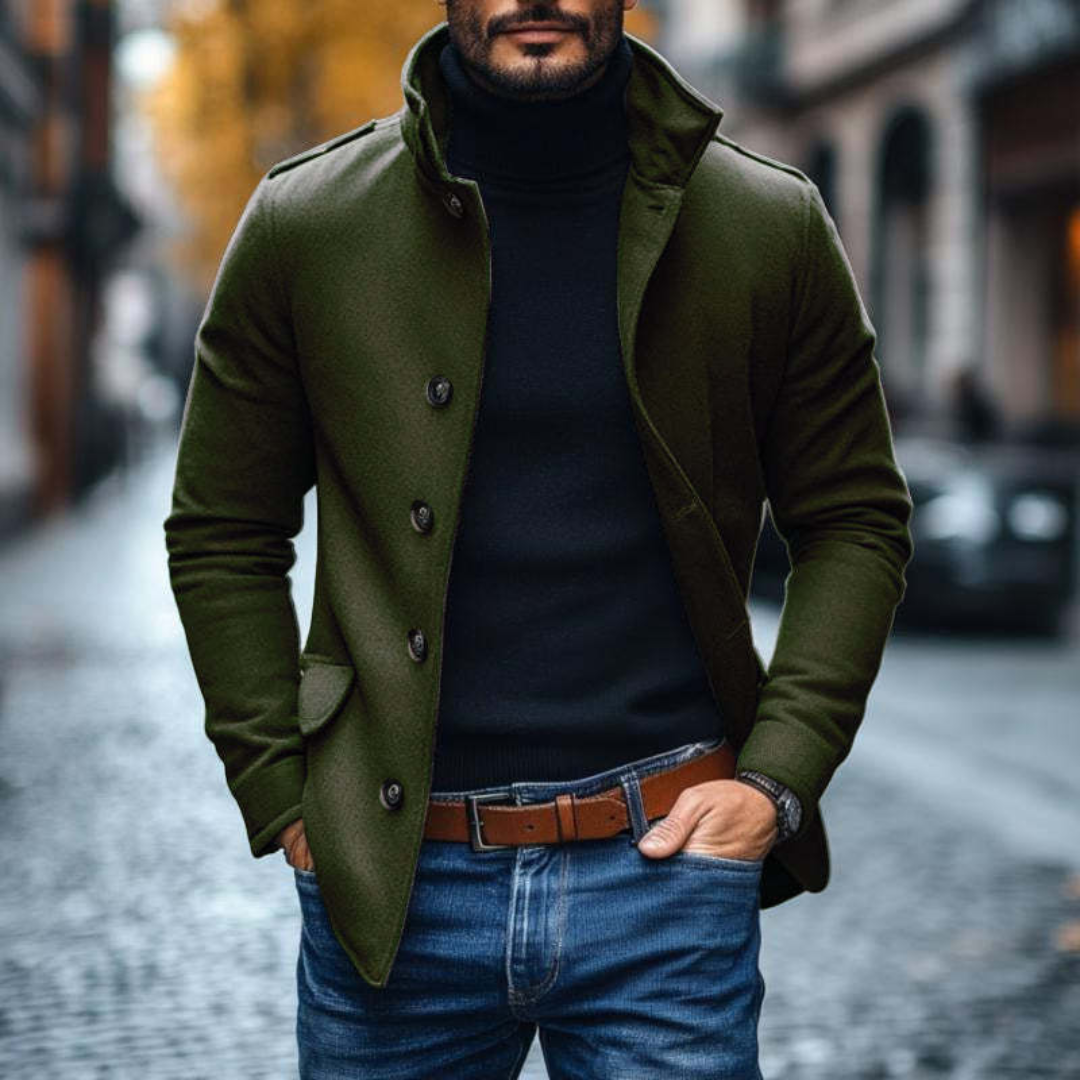 Vincent - Veste Élégante Ajustée Col Montant