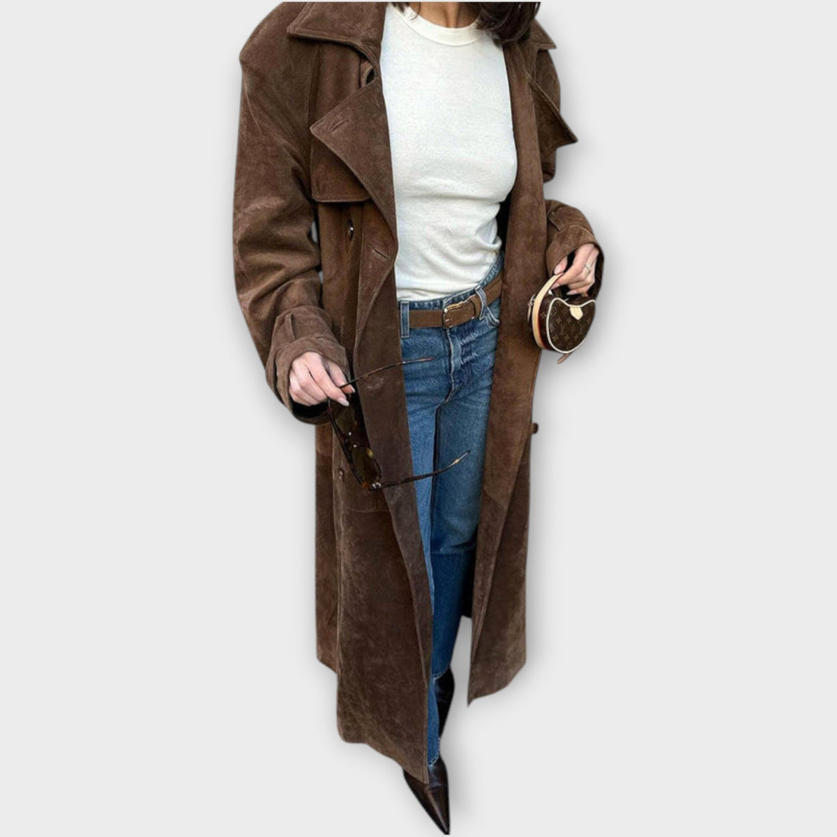 Sabine | Trench Élégant Long Daim
