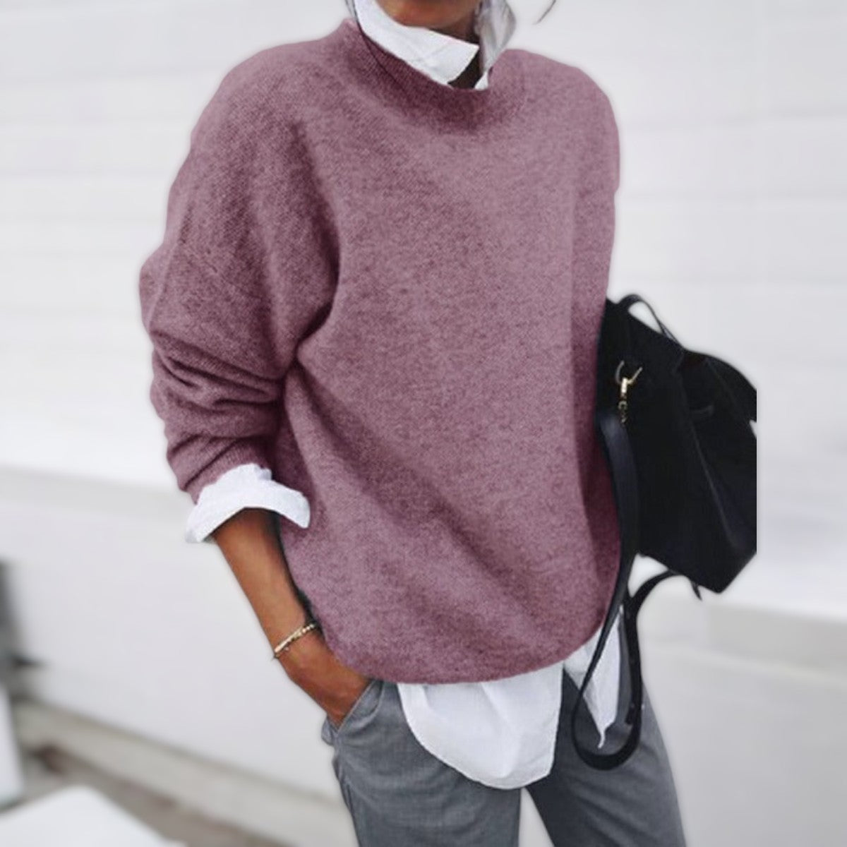Charlotte - Pull Élégant Oversize Col Montant