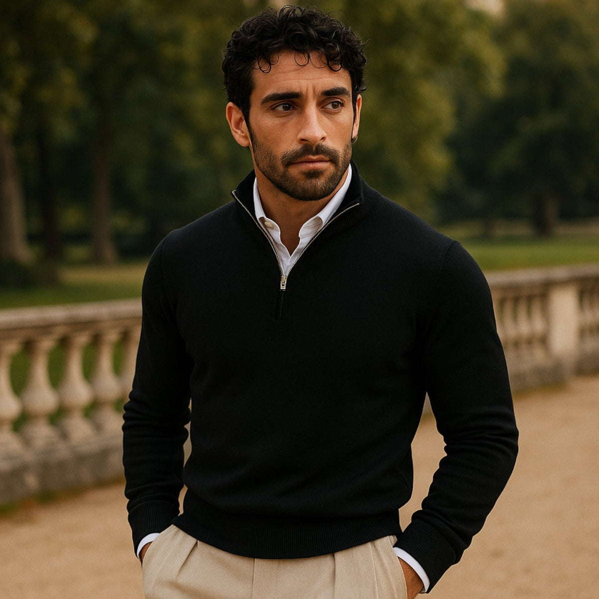 Sébastien - Pull Raffiné Cachemire Col Zippé