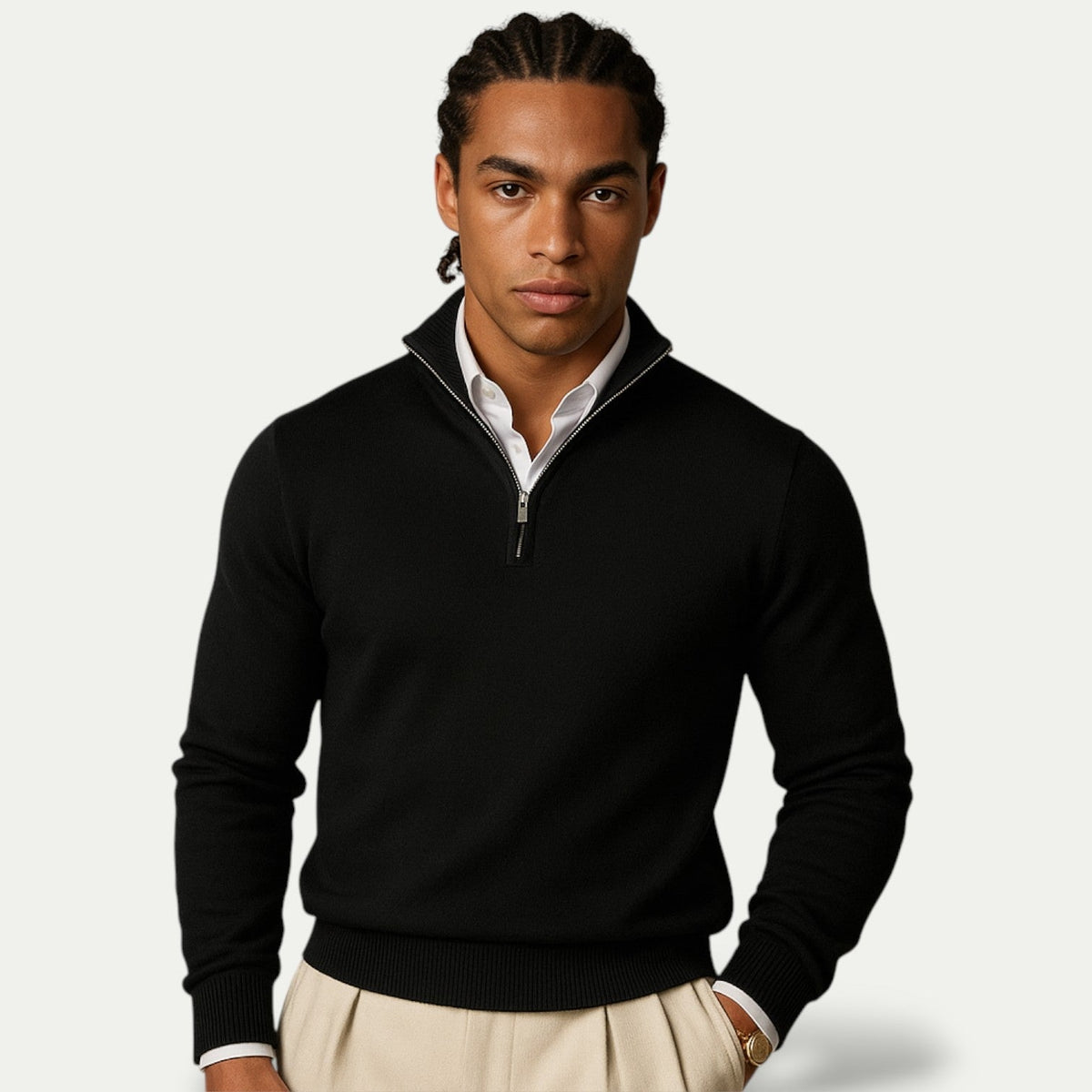 Sébastien - Pull Raffiné Cachemire Col Zippé
