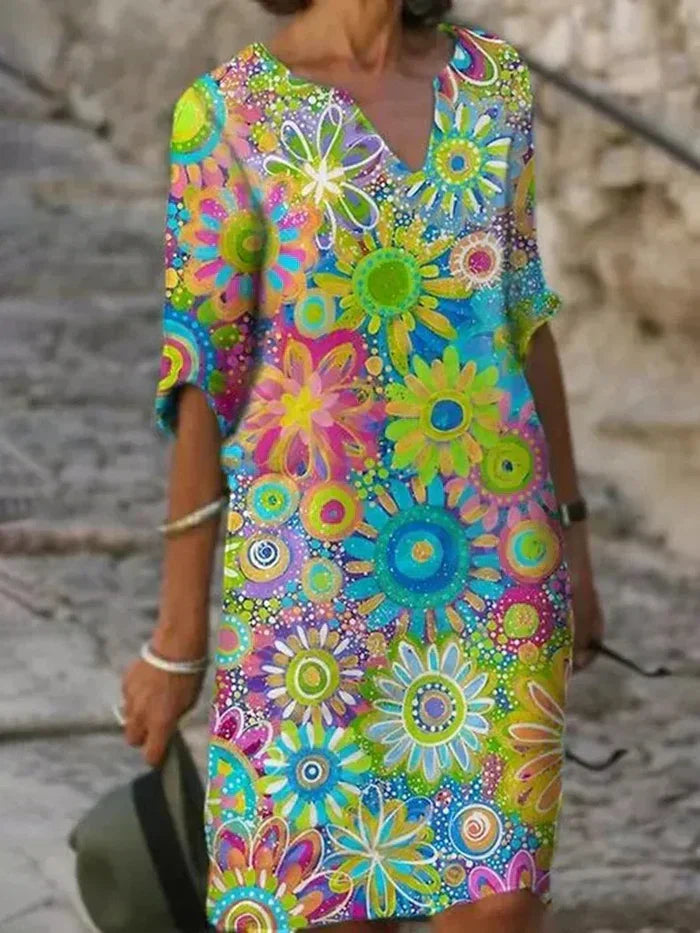 Robe Midi Femme Fleurie Légère - Sophie
