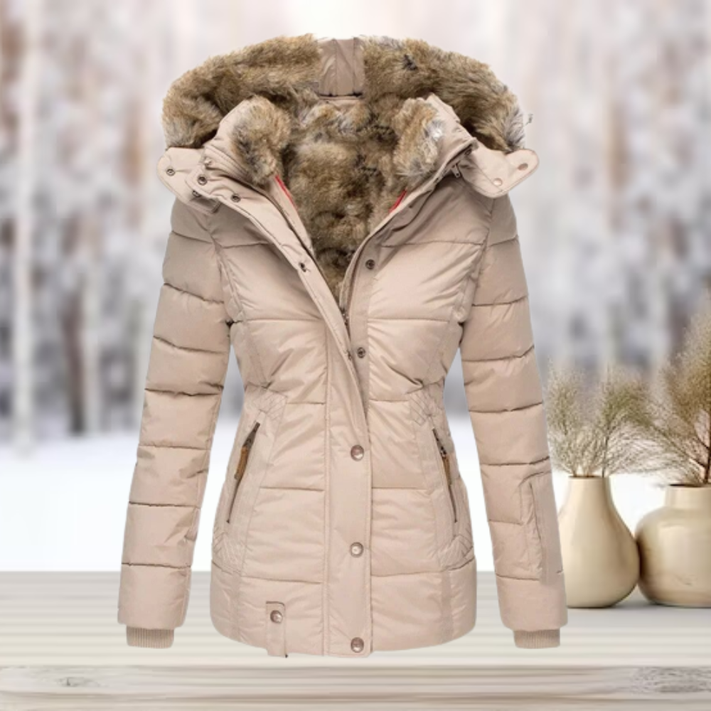 Eulalia - Manteau d'Hiver Luxueux avec Fourrure et Capuche