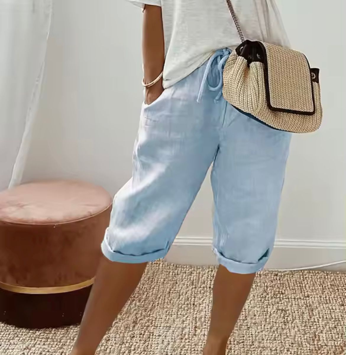 Laura - Short Lin léger d'été