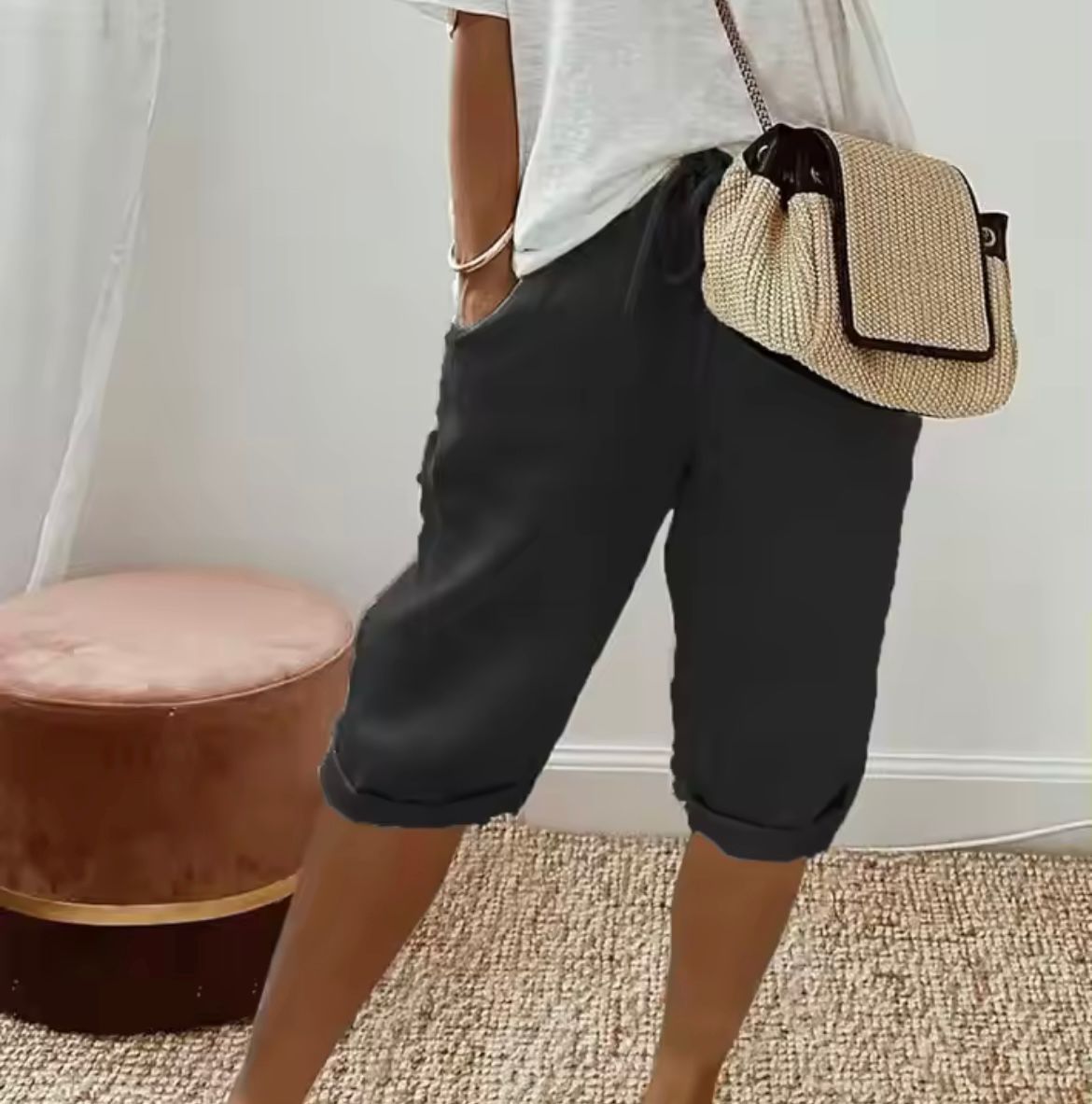 Laura - Short Lin léger d'été