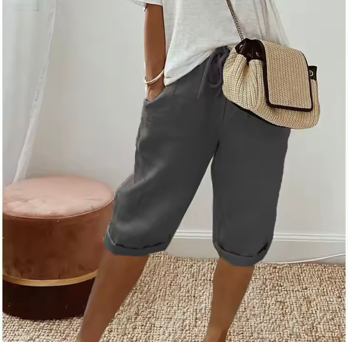 Laura - Short Lin léger d'été
