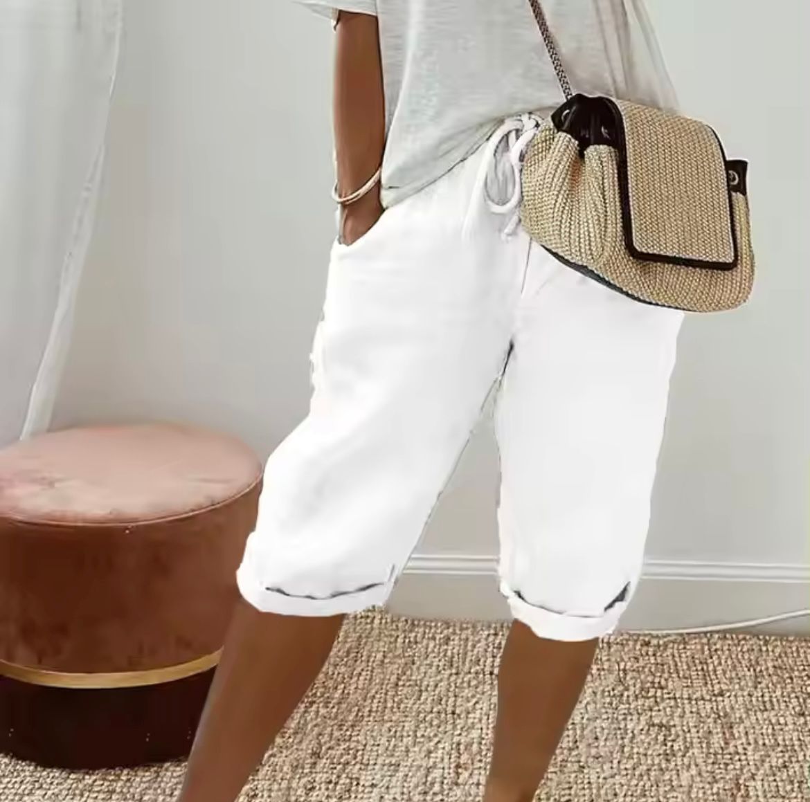 Laura - Short Lin léger d'été