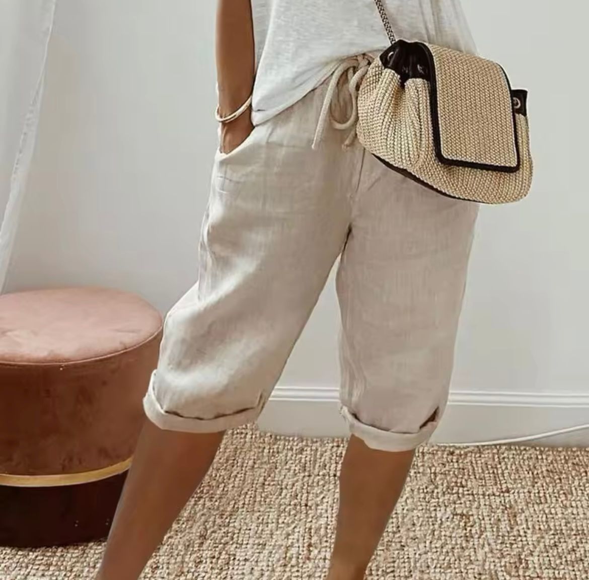 Laura - Short Lin léger d'été