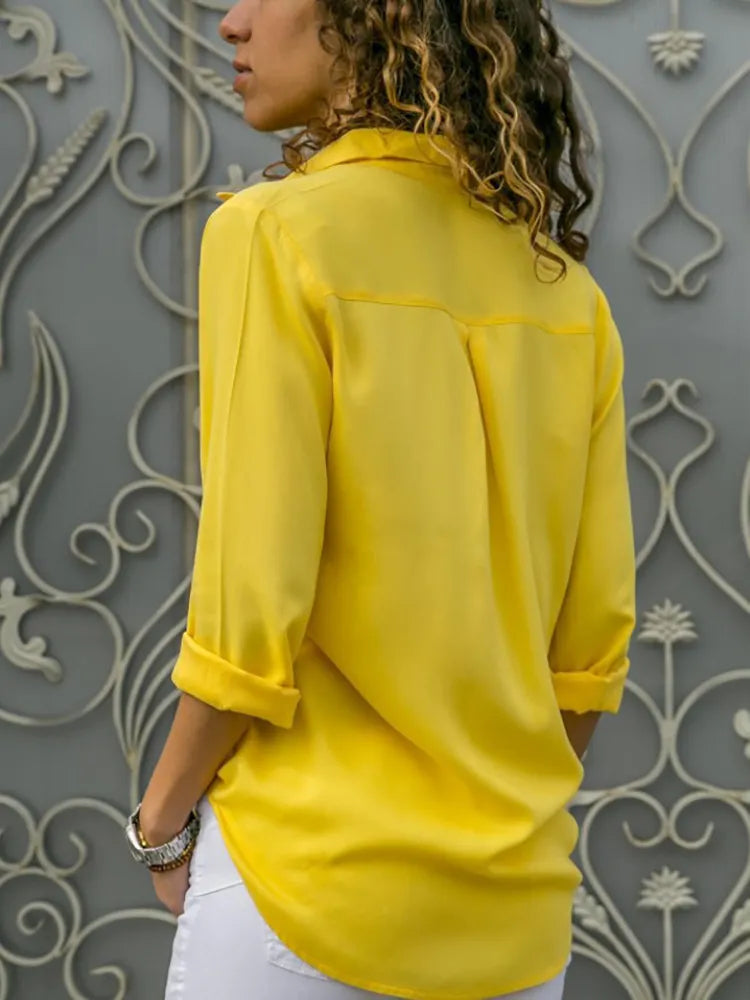 Julie - Blouse Chiffon Élégante Col V Femme
