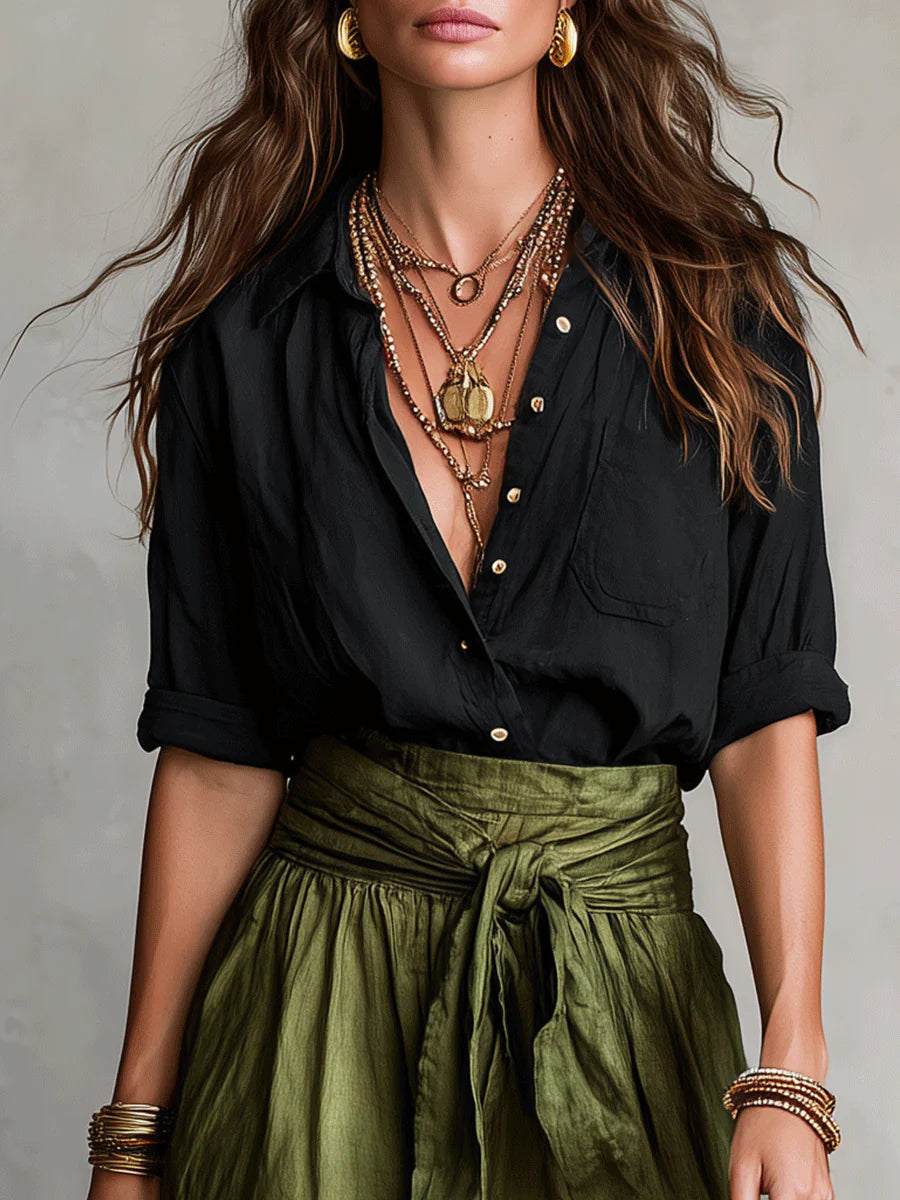 Ensemble Femme Chemise Et Jupe Longue - Avada
