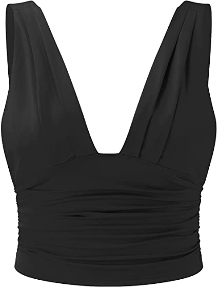 Crop Top Femme Sans Manches Col V Chic - Bianca