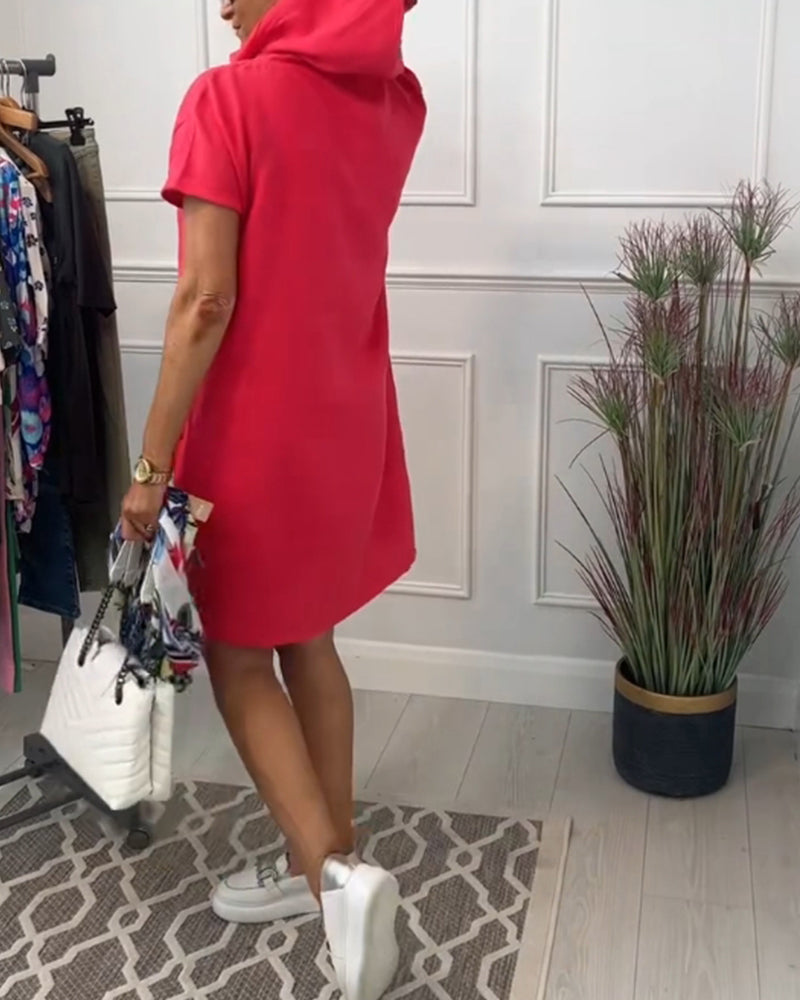 Robe Courte Femme Sweat à Capuche - Sophie