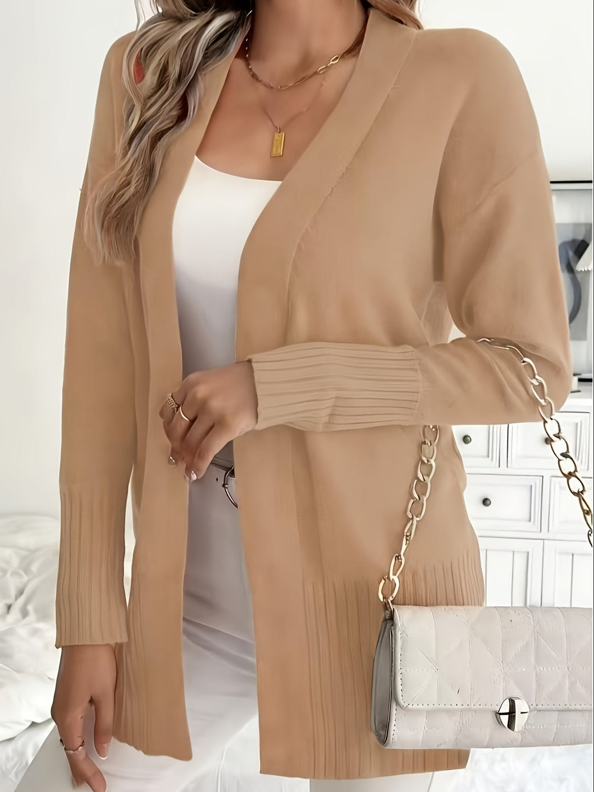 Amélie - Cardigan Élégant Long Ouvert