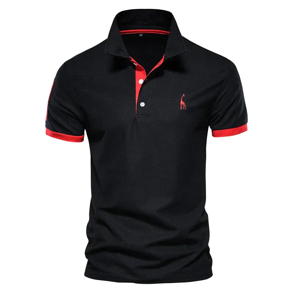 Leo - Polo Brodé Manches Courtes Sport Homme
