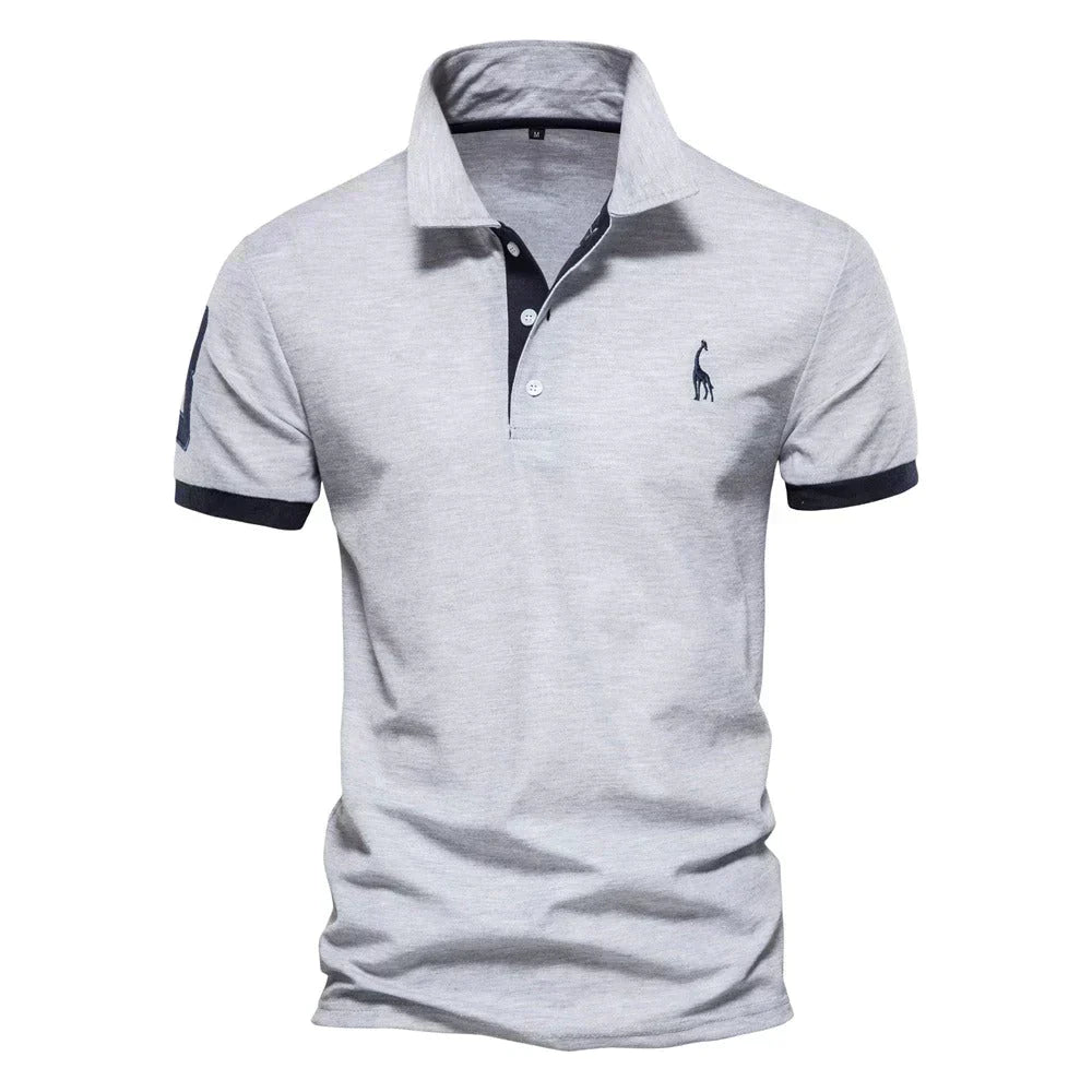 Leo - Polo Brodé Manches Courtes Sport Homme