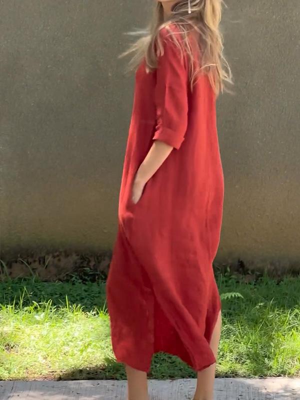 Robe Longue Femme en Lin Élégante - Delphine