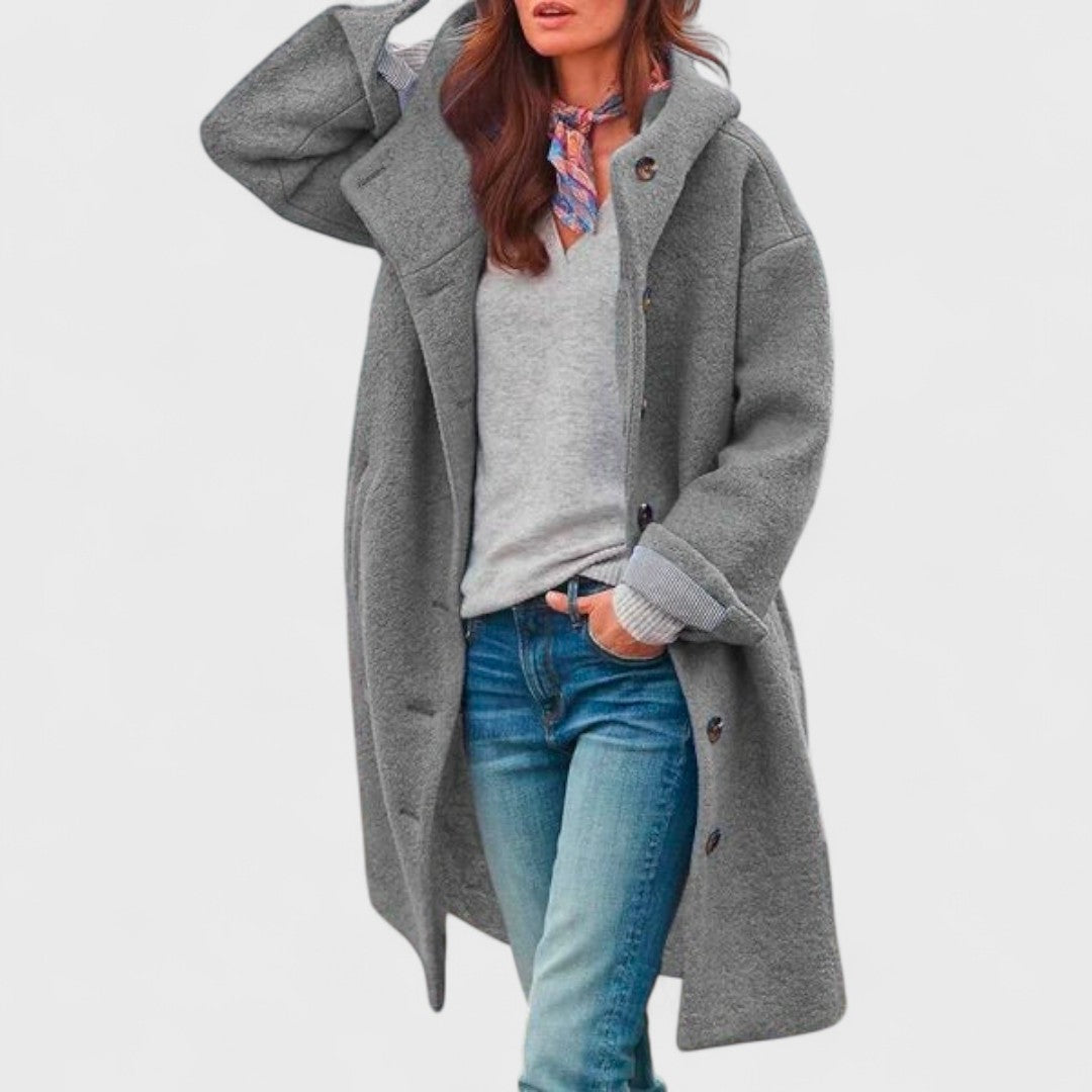 Amélie | Manteau Chic Laine à Capuche