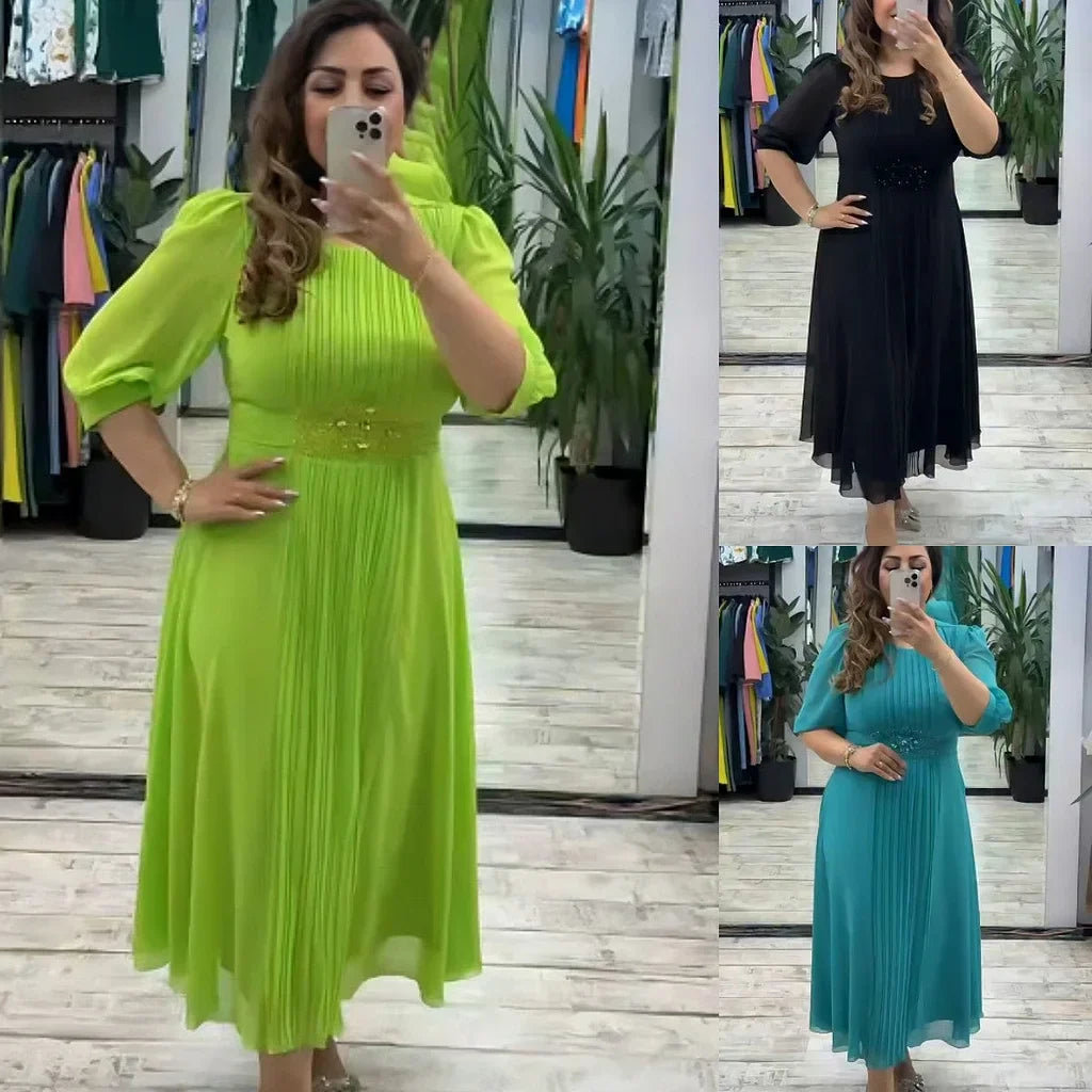 Delphine - Robe Mi-Longue Femme Élégante