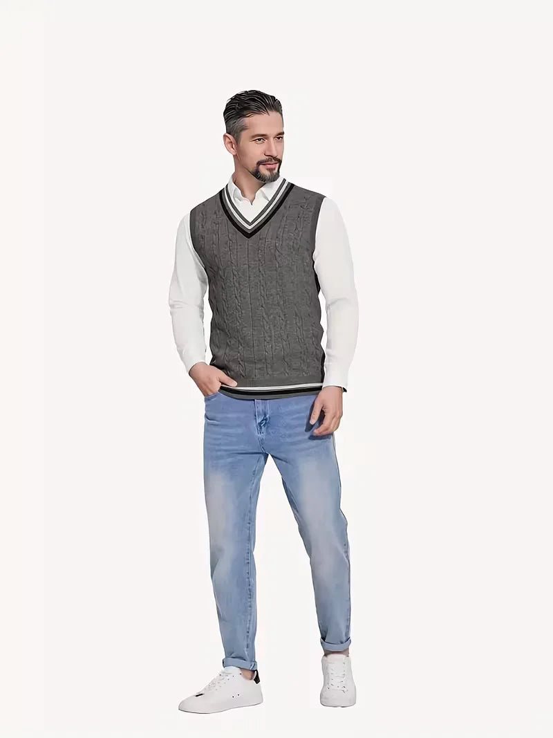 Sébastien - Pull Classique Torsadé Sans Manches