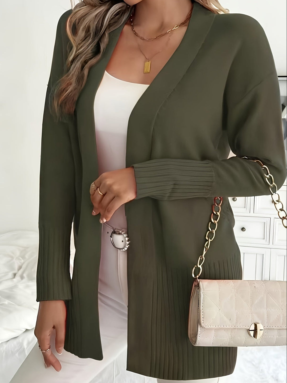Amélie - Cardigan Élégant Long Ouvert