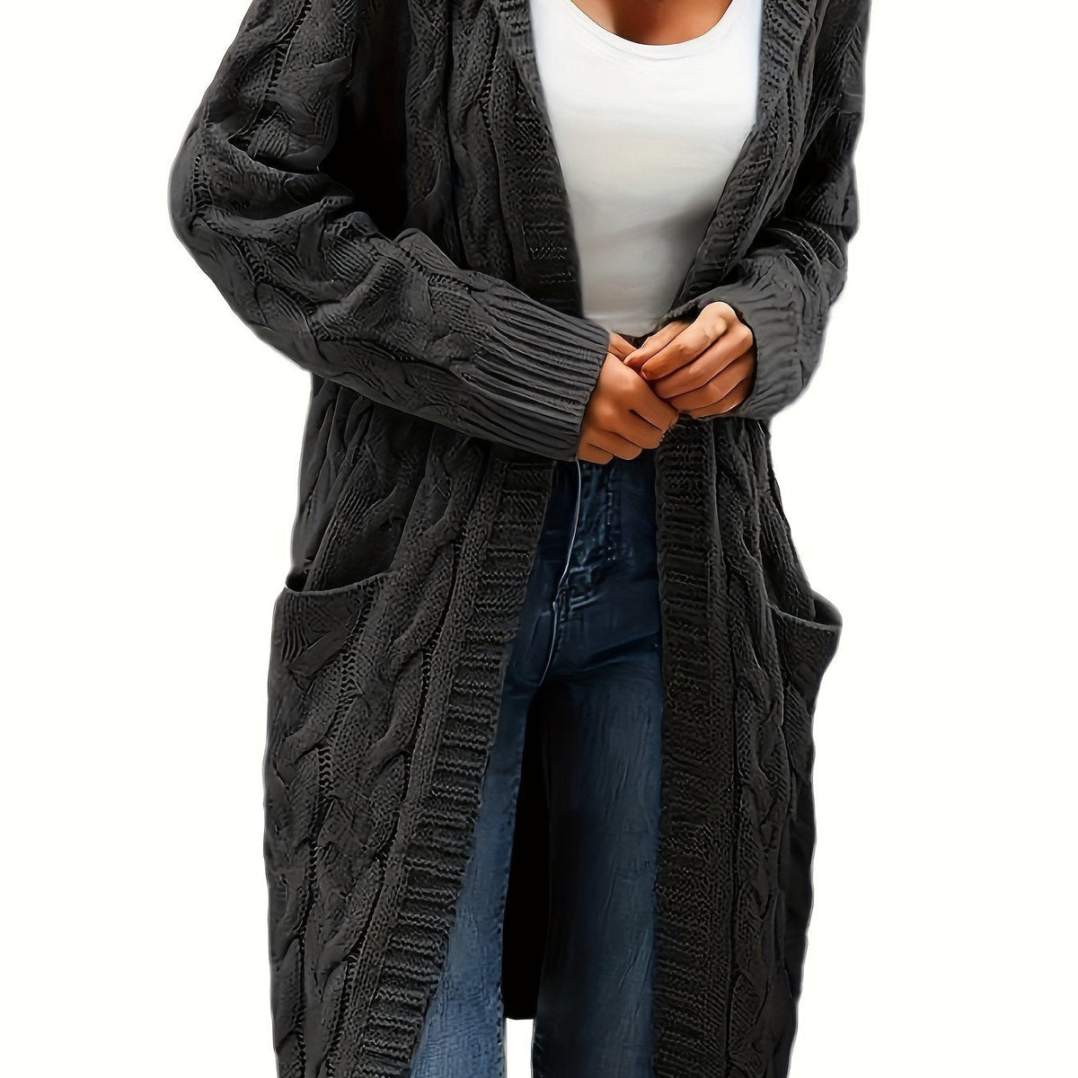 Aurélie - Cardigan Élégant Maxi Torsadé