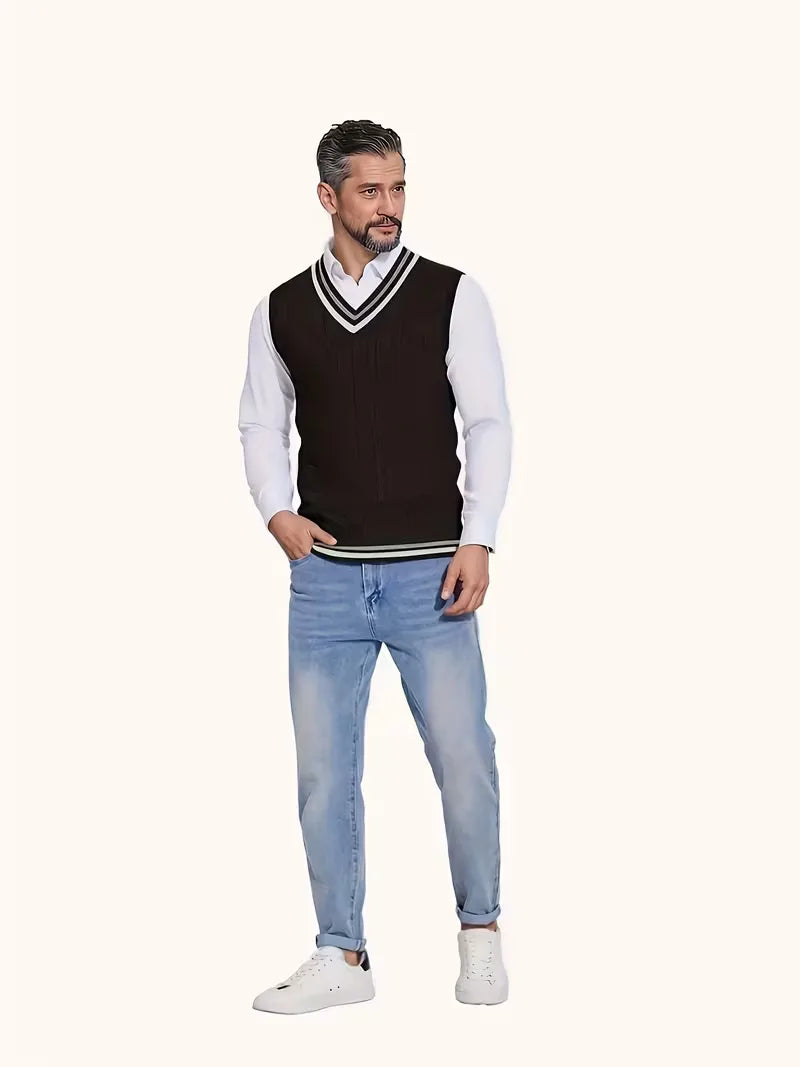 Sébastien - Pull Classique Torsadé Sans Manches