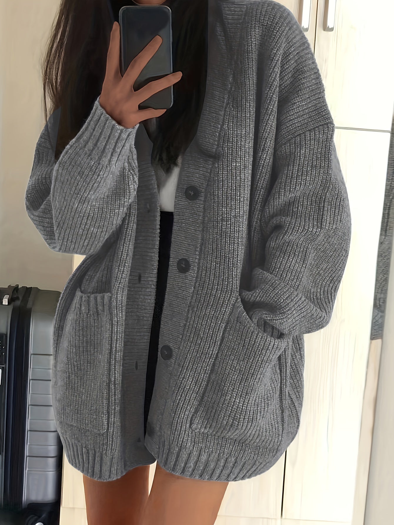 Charlotte - Cardigan Élégant Oversize Boutonné