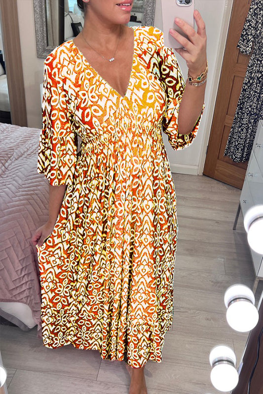 Capucine - Robe maxi avec col en V et jupe fluide pour une allure estivale