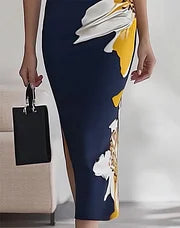 Robe Midi Femme Cintrée Fleurie - Inès