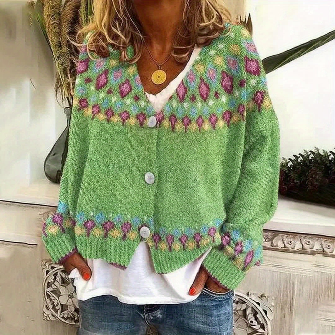 Élodie - Cardigan Féminin Bohème Col V