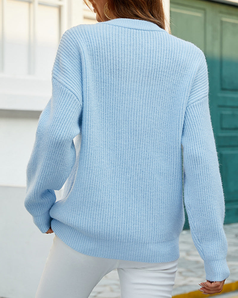 Sylvie - Pull Flatteur Oversize Boutonné