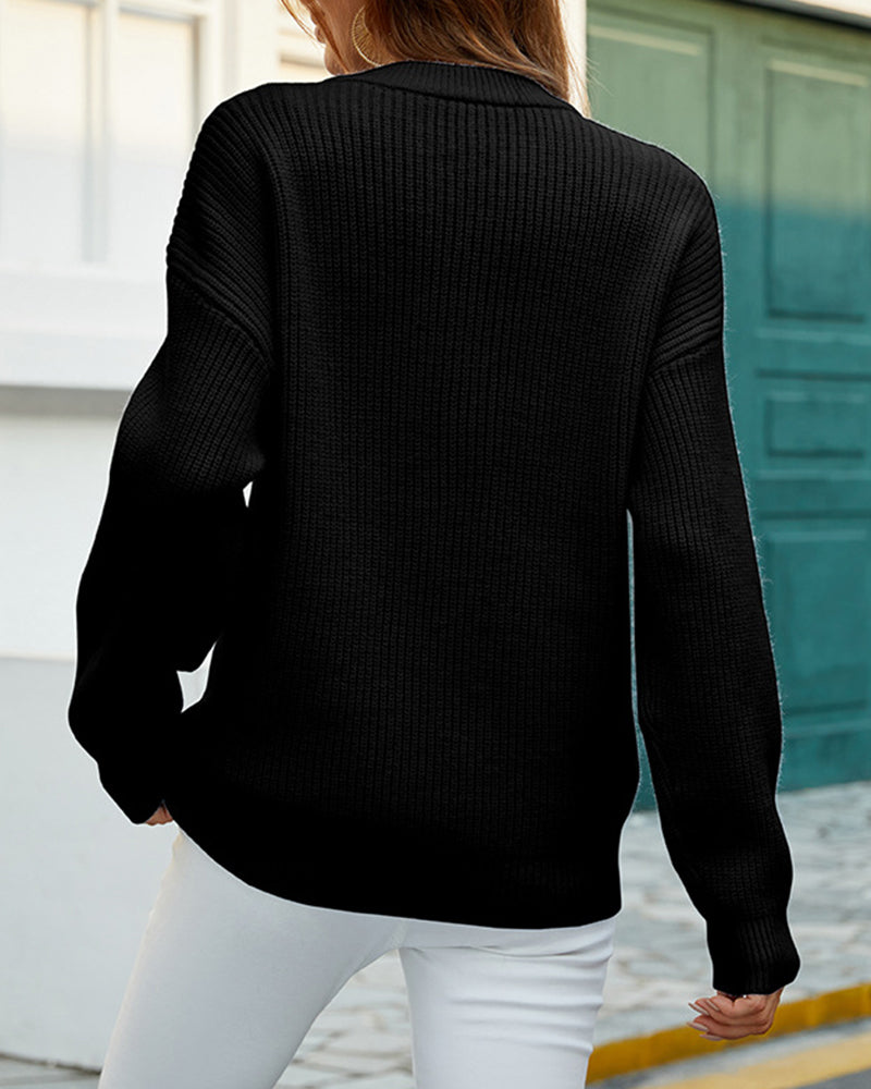 Sylvie - Pull Flatteur Oversize Boutonné