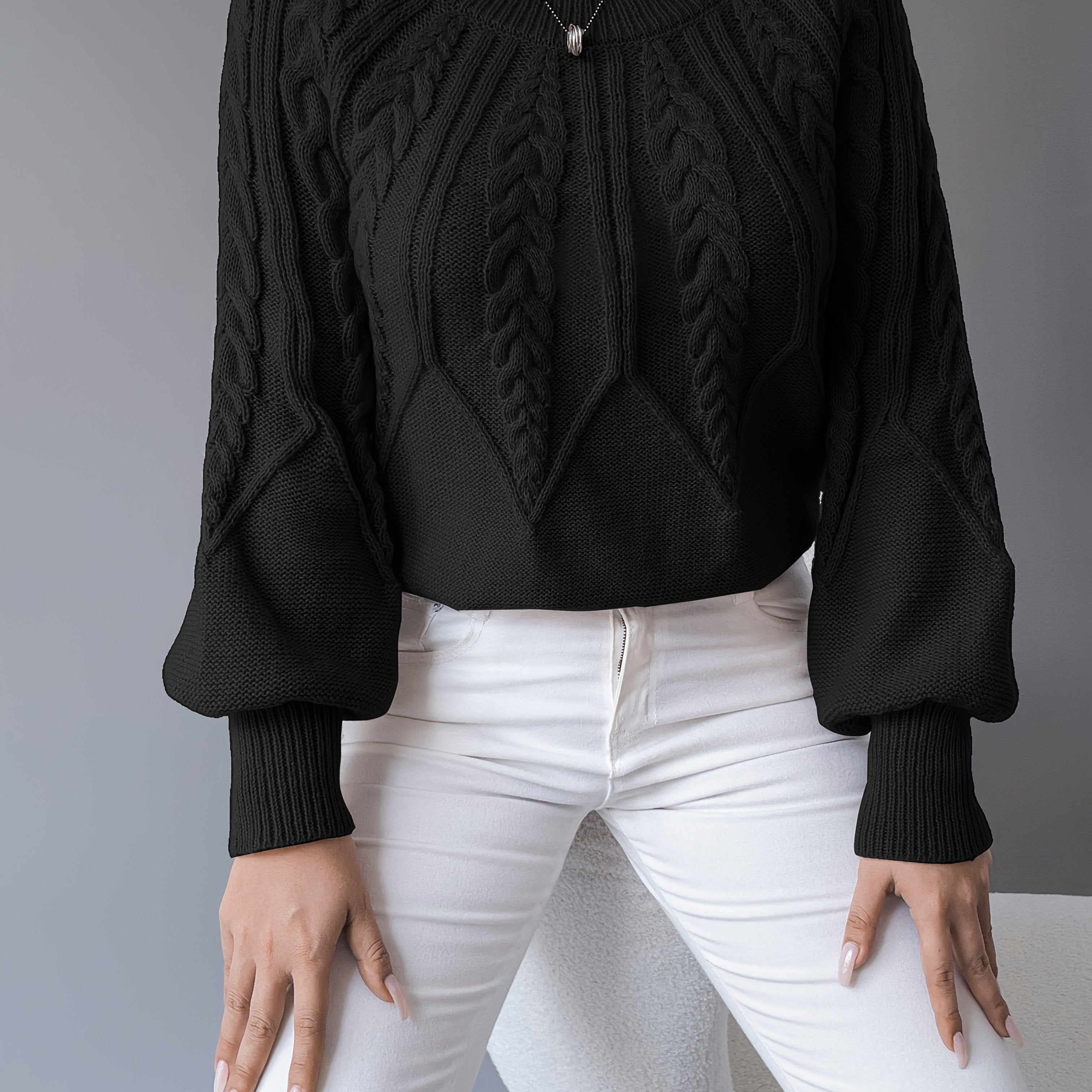 Sophie - Pull Élégant Torsadé Manches Bouffantes