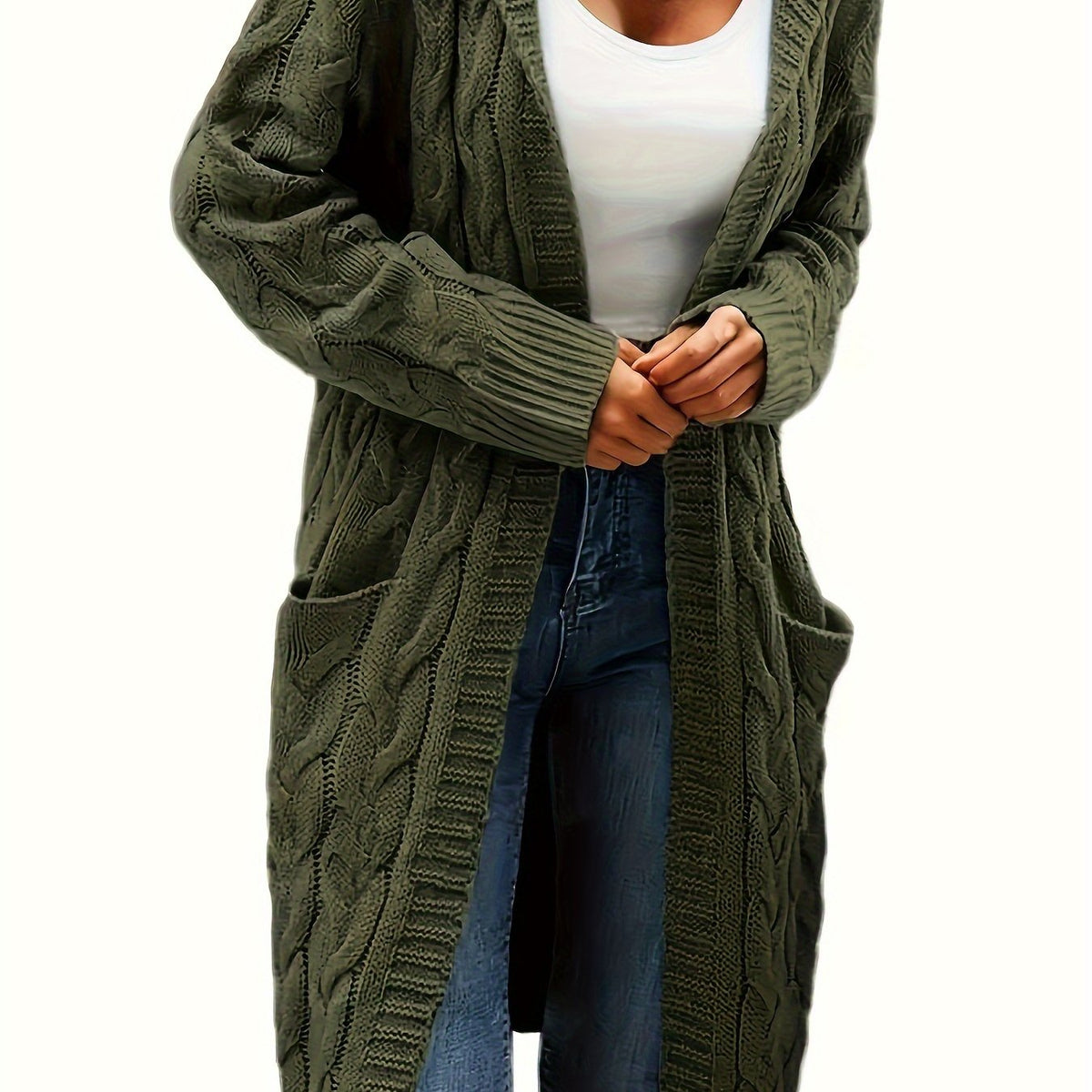 Aurélie - Cardigan Élégant Maxi Torsadé