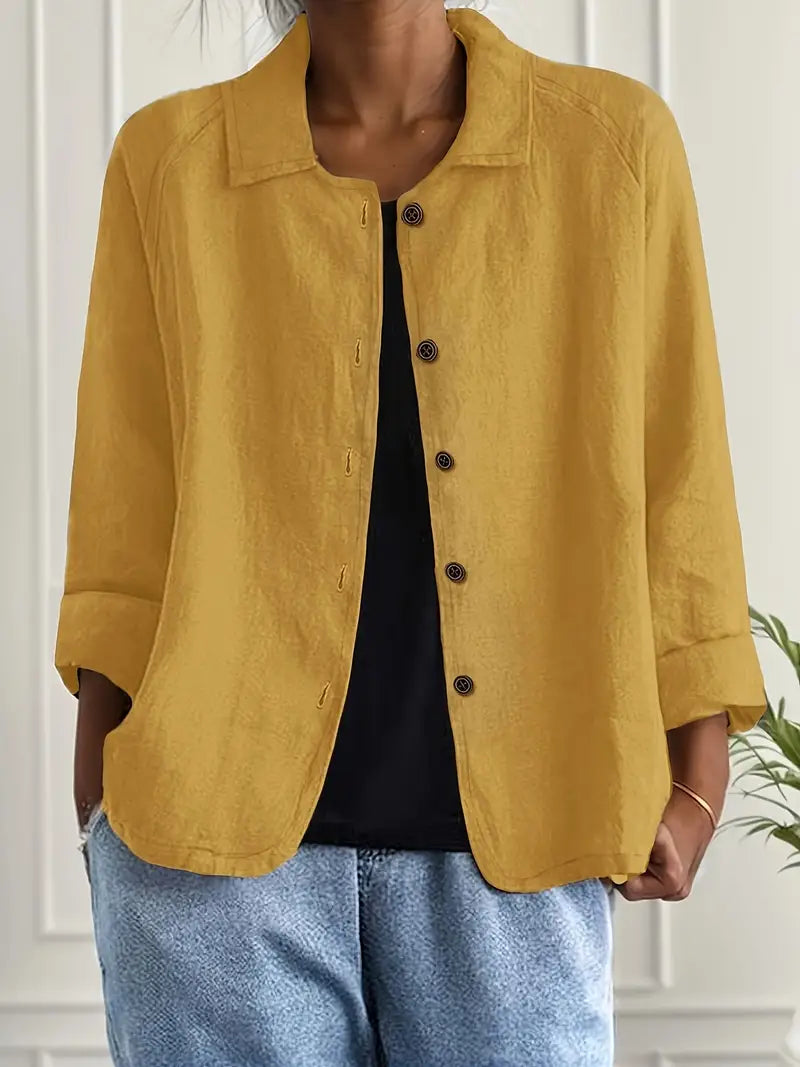 Sylvie | Cardigan Élégant Col Chemise Boutonné