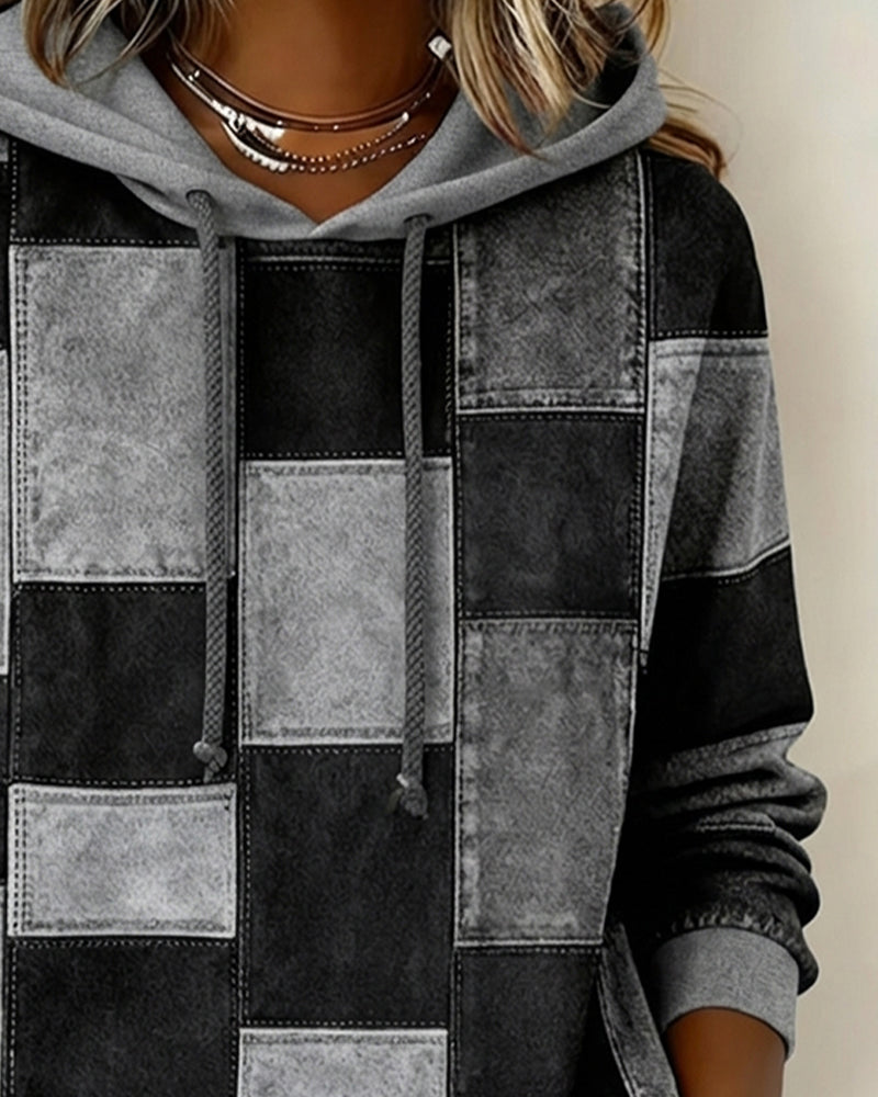 Chloé - Sweat à Capuche Chic Imprimé Patchwork