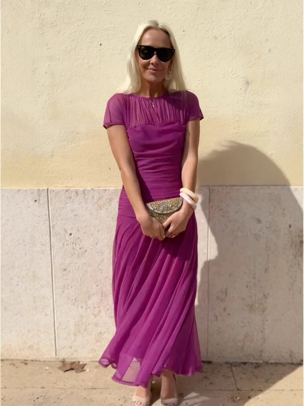 Robe Longue Femme en Mousseline Élégante - Delphine