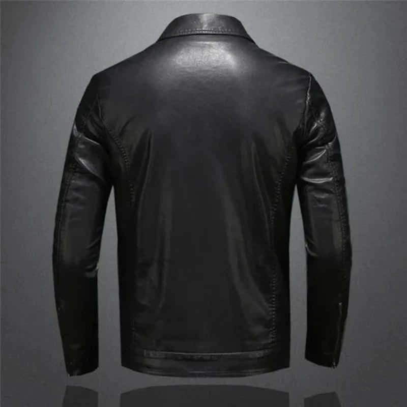 Marc - Veste Élégante Cuir Poches Plaquées