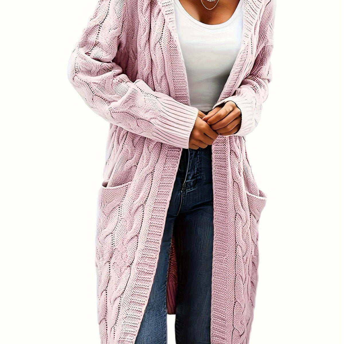 Aurélie - Cardigan Élégant Maxi Torsadé