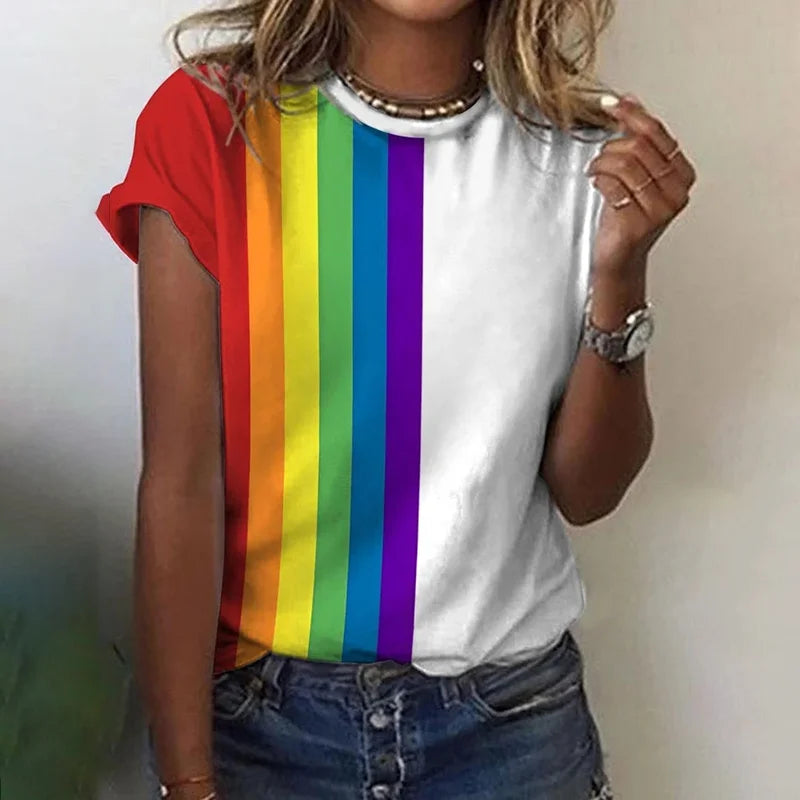 Géraldine - T-Shirt Arc En Ciel