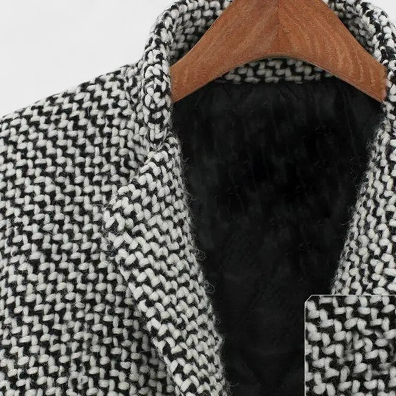 Laurence | Manteau Chic Pied-de-Poule Croisé