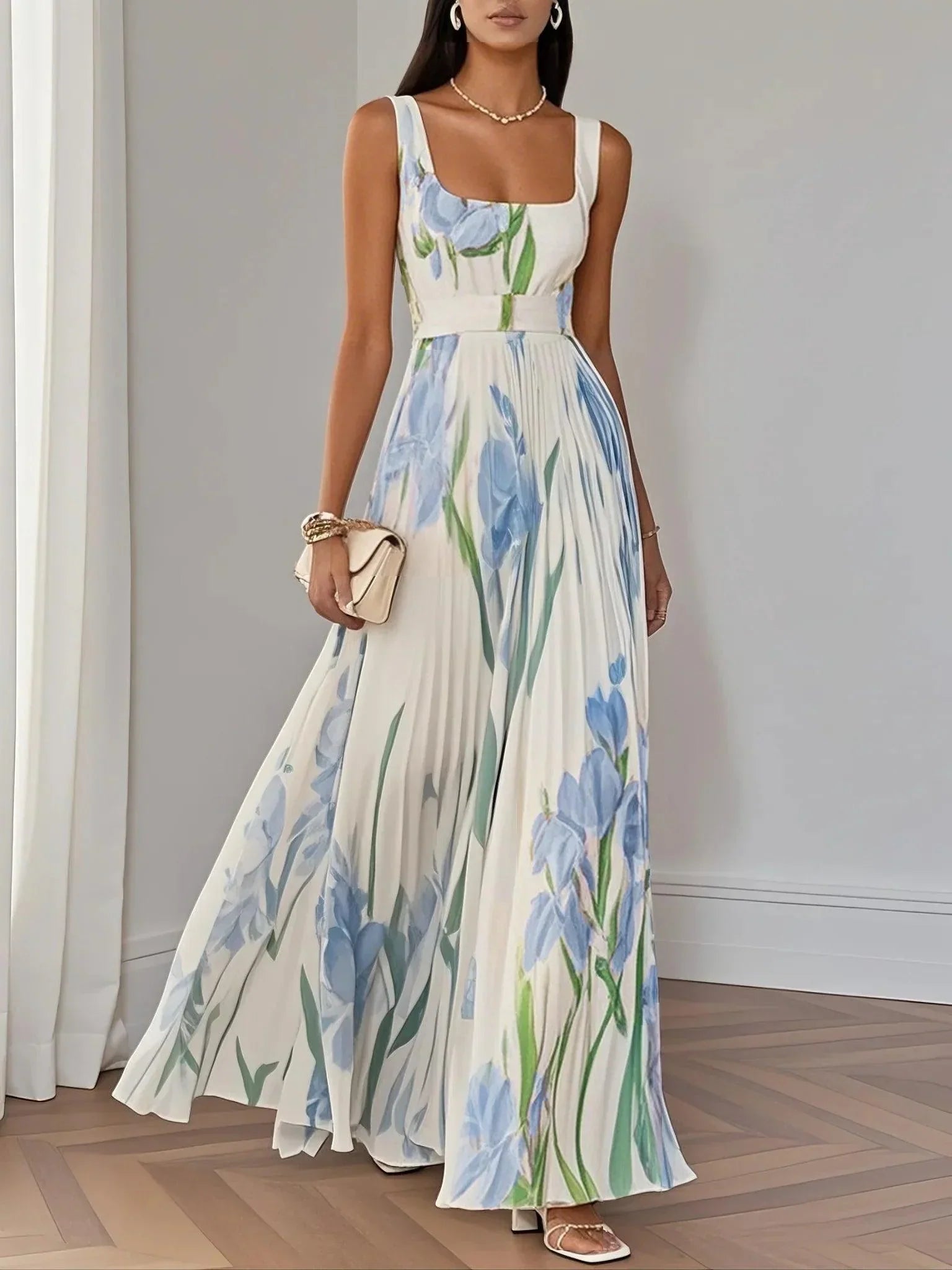 Margaux - Robe Longue Femme Fleurie Élégante