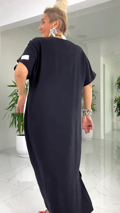 Valérie - Robe Longue Femme Ample Imprimée