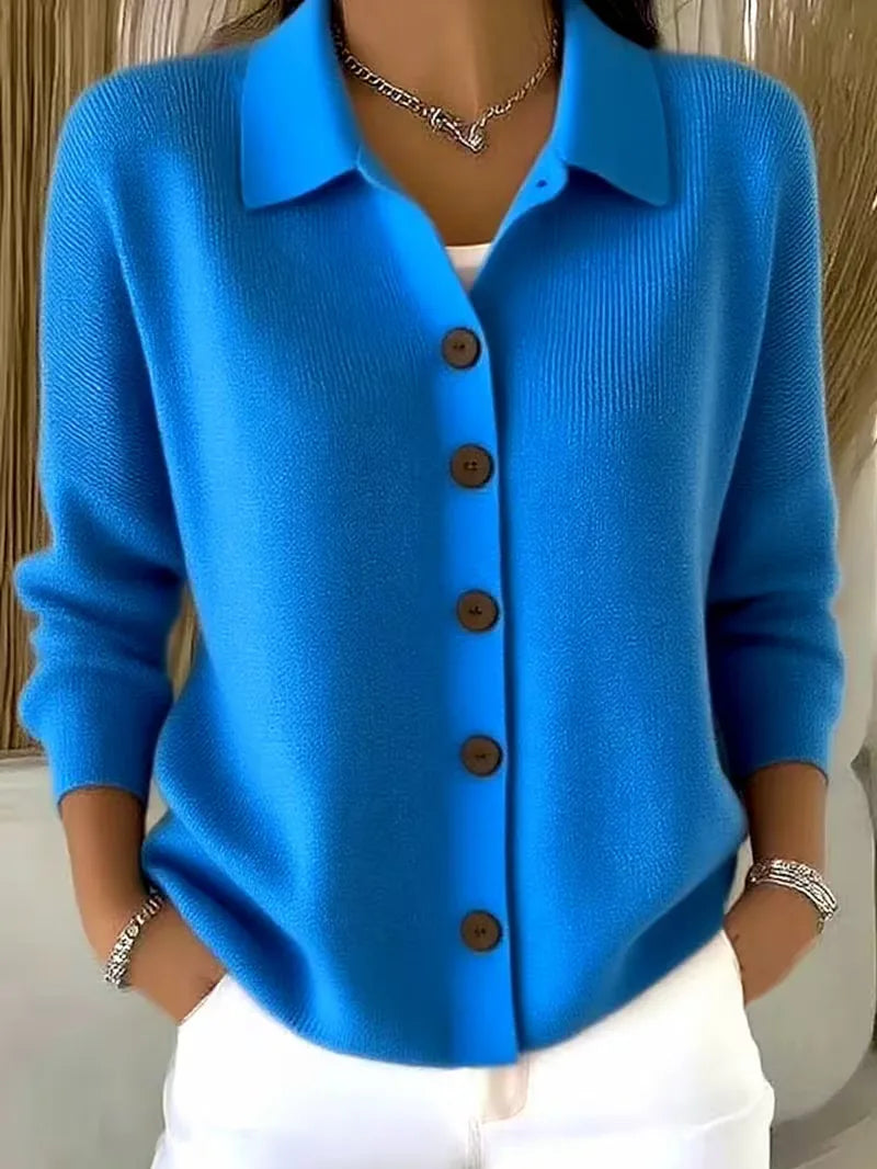 Caroline - Gilet Élégant Boutonné Col Chemise