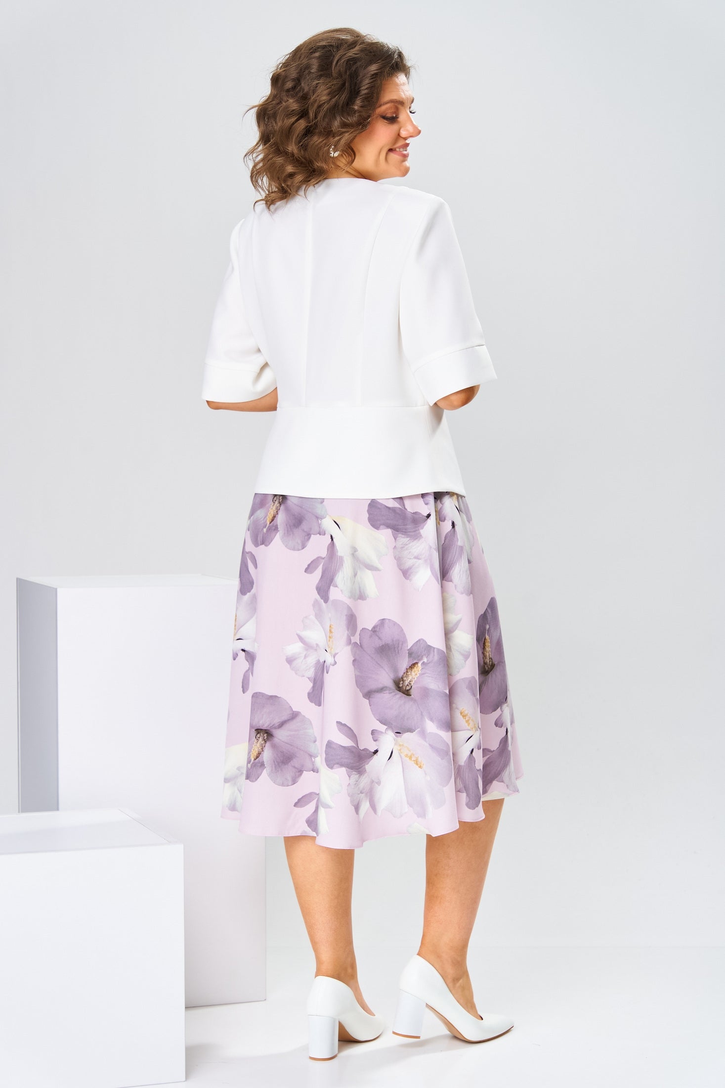 Florence - Robe Mi-Longue Femme Élégante Fleurie