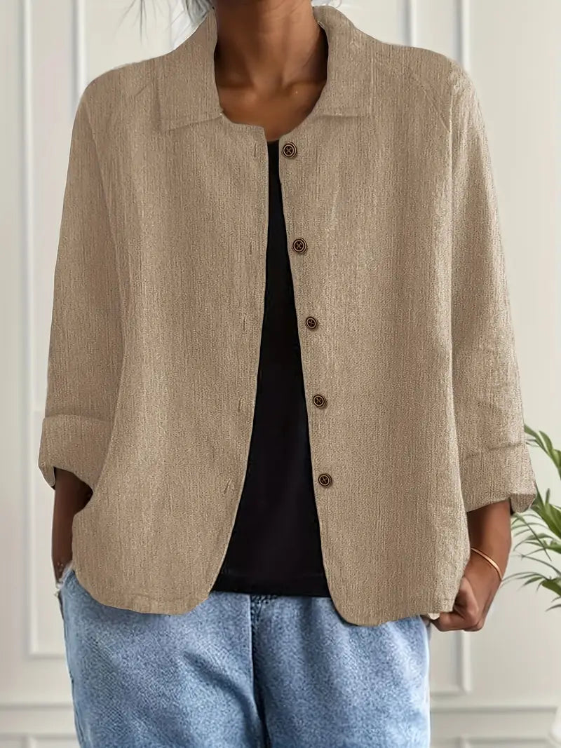 Sylvie | Cardigan Élégant Col Chemise Boutonné