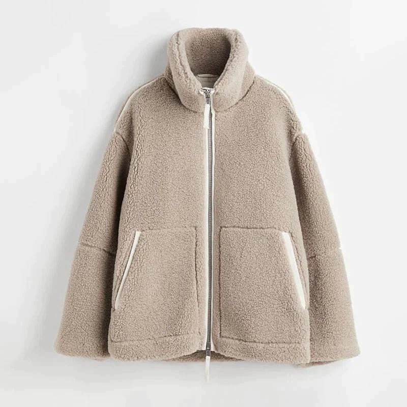 Clarisse – Manteau oversize avec fermeture éclair, doux et ultra confortable