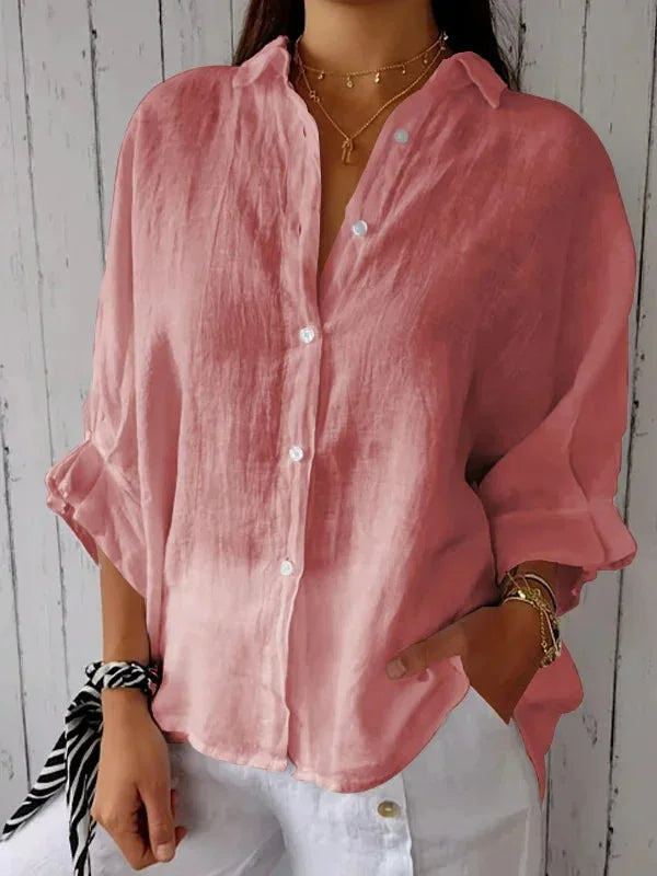 Nathalie - Blouse Lin Légère Boutonnée Femme